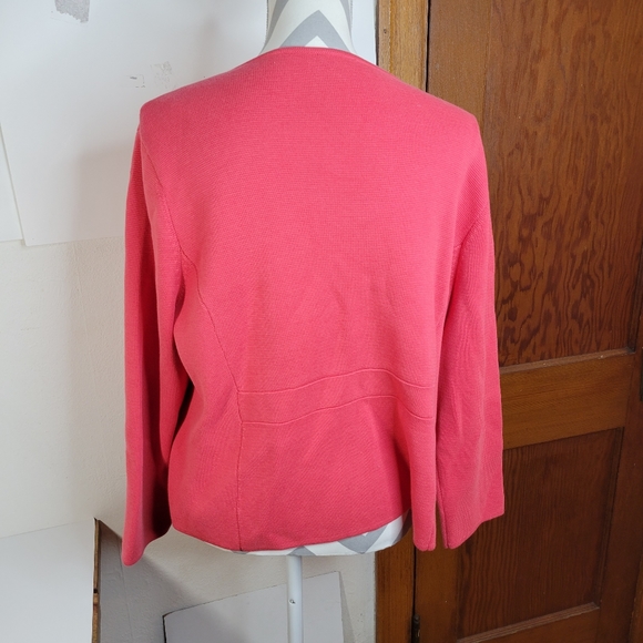 Womans Talbots Zip Front Cardigan Ruffles Cotton/Rayon Front Pockets Size XLP - Picture 5 of 9